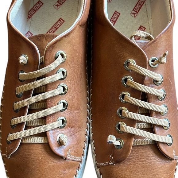 Pikolinos Riola Leather Lace Up Sneaker Shoe Brandy Tan Spain EU 41/US 10-10.5 - Picture 7 of 16